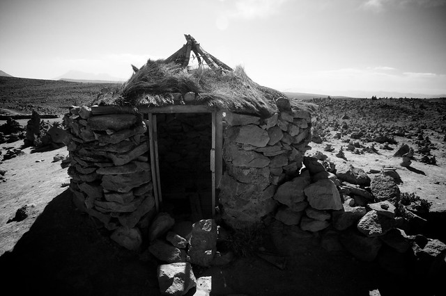 A stone hut in the Peruvian mountains.